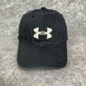Under Armour Boys Youth Golf Baseball Hat Cap Black White Logo Embroidered OSFM